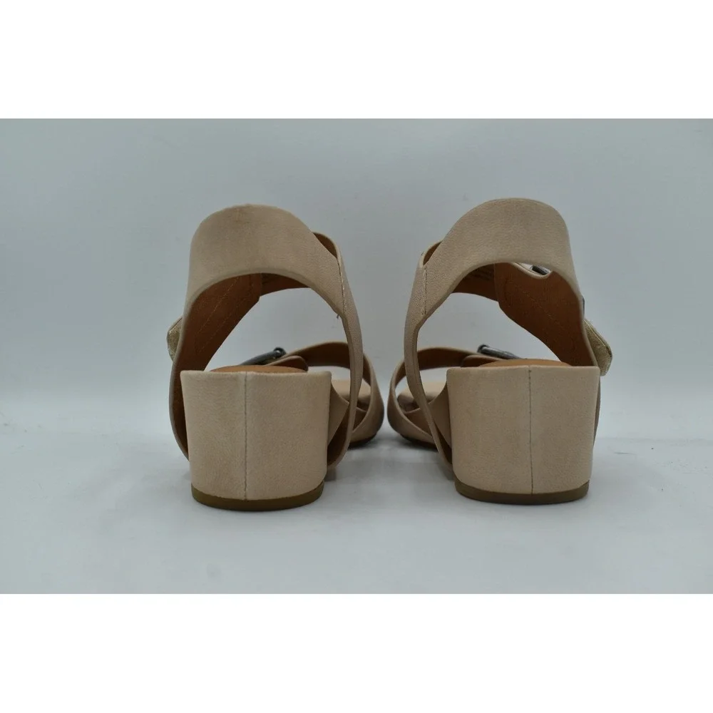 Sofft Women Size 8 Valeri Tapioca Grey Leather Wedge Sandals Shoes